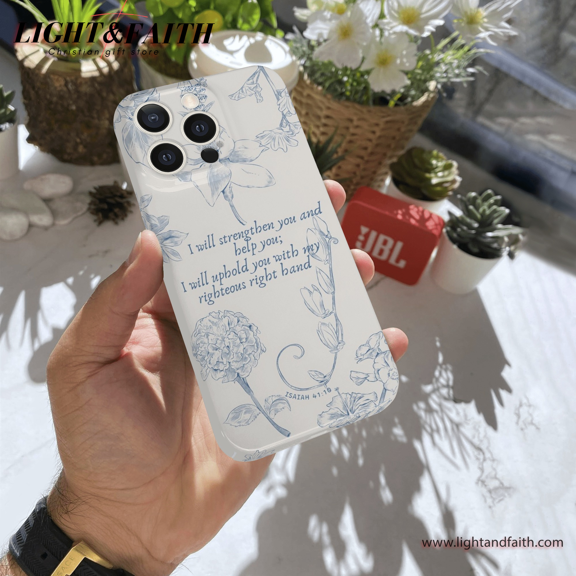 Christian Floral Phone Case – Isaiah 41:10 Scripture Design for Women, Christian Phone Case, Bible Verse Phone Case, Religious Gift, PCLAF47